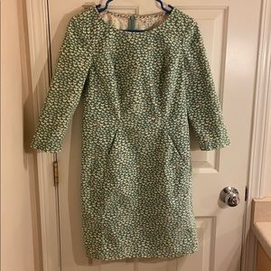 Boden bird print corduroy dress